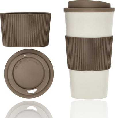 Koffiebeker To Go 500 ML - Drinkbeker met deksel - Herbruikbaar - Coffee To Go beker - Travel Mugs - Thermosbeker - Theebeker - IJskoffie beker - Milkshake beker - Reisbeker - BEIGE