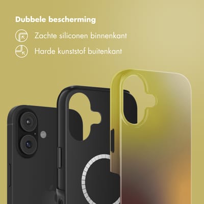 Selencia Hoesje - Geschikt voor Apple iPhone 17 - Backcover geschikt voor MagSafe - Gradient Olive Dust