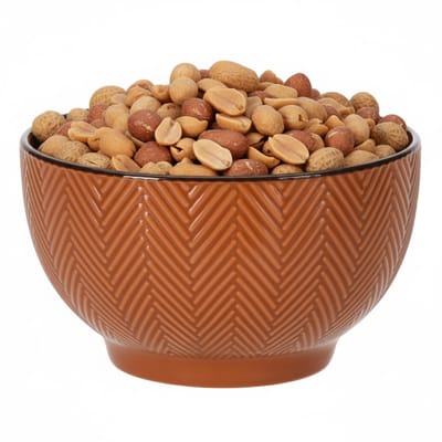 Siaki Serveer/chips schaaltje Fishbone - terra - 14 x 8 cm - keramiek - kommetjes - 680 ml