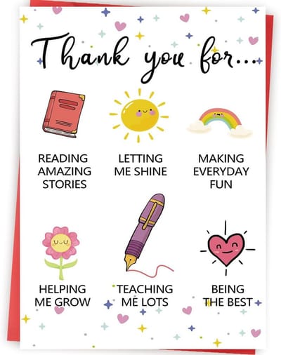 Handgeschreven Bedankkaart voor Leraren - Perfect Cadeau voor Waardering en het Einde van het Schooljaar