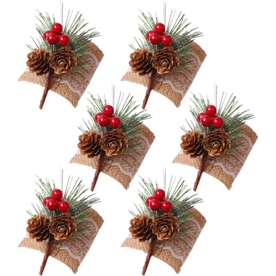 Pijnappel Servetringen Lieve Herbruikbare Kerst Servethouders Tafeldecoratie voor Dinerfeest