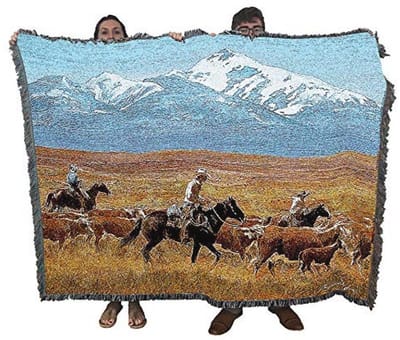 Tapestry Gooien met Blauwe Luchten en Besneeuwde Bergen