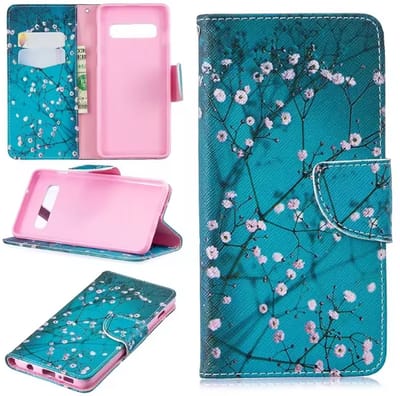 New Age Devi - Hoesje Met Pasjeshouder - Geschikt voor Samsung Galaxy S10 - Design Softcase Bookcase - Smartphone - Meerkleurig Blossom