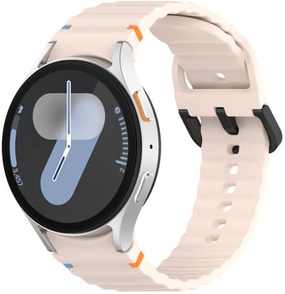 Siliconen wave bandje - geschikt voor Samsung Galaxy Watch 7 (40 & 44mm) / Watch 6 (Classic) / Watch 5 (Pro) / Watch 4 (Classic) / Watch FE - easy pin met gespsluiting - roze