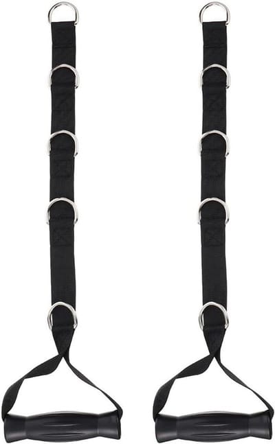 Fitness Handgrepen - Trainingsaccessoires - Krachttraining Thuis - Comfortabele Handgrepen - 57.5 cm - Zwart