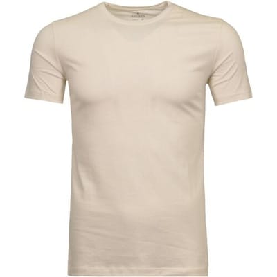 Ragman T-Shirt Round Neck Uni Bodyfit Ecru / male