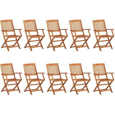vidaXL - 11-delige - Tuinset - 280x90x75 - cm - massief - acaciahout