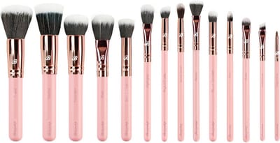 Boozyshop ® Pink & Rose Gold 14 pc. Starter Set - Make up kwasten set - Roze / Rose goud - 14-delig - Kwastenset
