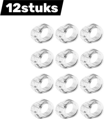 12stuks - Deurstopper - Deurkrukbumper elastisch - Deurkrukstopper - Deurkrukbeschermer - Voorkomt schade aan muren en meubels - Antibotsingsring - Transparant