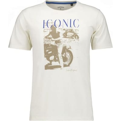 Ragman T-Shirt Iconic Graphic Cotton Round Neck Ecru / male