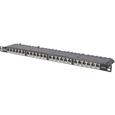 Digitus DN-91624S-SL-SH 24 poorten Netwerkpatchpaneel 483 mm (19) CAT 6 0.5 HE Meerdere kleuren Ingericht