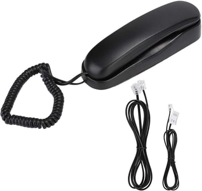 Vaste Telefoon - Wandtelefoon - Gemakkelijk Bellen - Ingebouwde Luidspreker - 2 Meter Snoer - Zwart