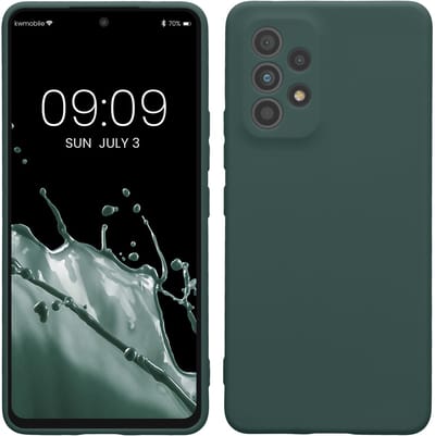 kwmobile telefoonhoesje geschikt voor Samsung Galaxy A53 5G - Hoesje voor smartphone - Precisie camera uitsnede - In blauwgroen