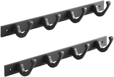 SOTECH Set van 2 Blackline FORTE-haakrails 345 mm met 4 haken zwart Wandkapstokken Kapstokken