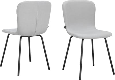 Ulmar-Eetkamerstoel - 2 Pack - Lichtgrijs Stof
