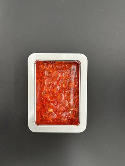 Rekenfiches in blikje (12x8 cm), Transparant oranje (200 st.)