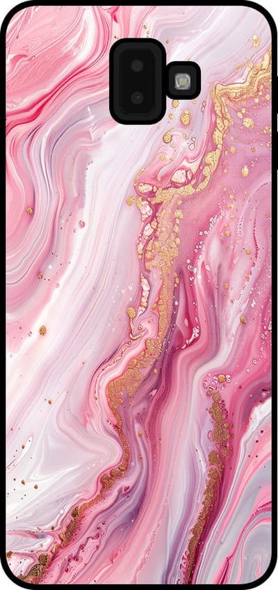 Smartphonica Telefoonhoesje Geschikt voor Samsung Galaxy J6 Plus 2018 met marmer opdruk - TPU backcover case marble design - Roze geschikt voor Samsung Galaxy J6 Plus 2018
