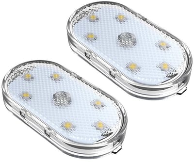 Multicolour LED Interieurverlichting voor Auto, 2 Stuks, Magnetisch, Oplaadbaar en Compact Ontwerp voor Voetruimte en Kofferbak