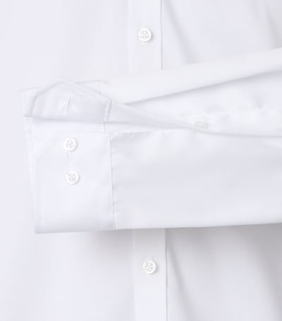VENTI body fit overhemd - twill - wit - Strijkvrij - Boordmaat: 38