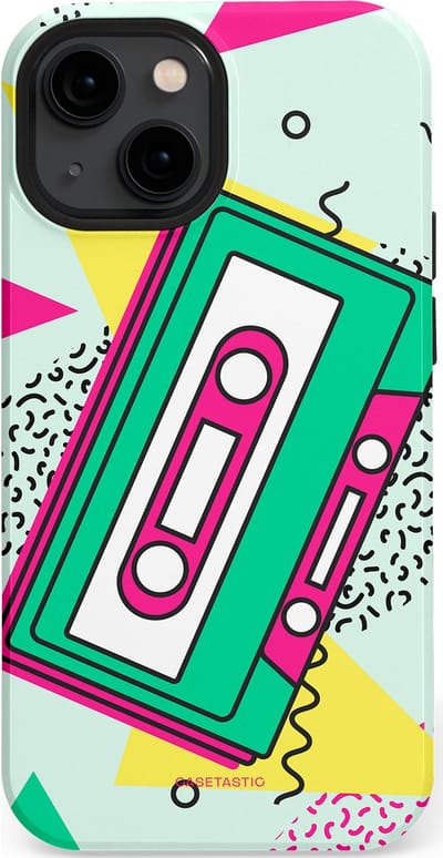 Casetastic Hoesje Geschikt voor Apple iPhone 13 Mini Magsafe - Stijlvolle Beschermende Duo-layer Case - Retro 80s muziek