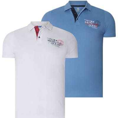 Jan Vanderstorm herren Poloshirts, Set Van 2 - 76/78 - wit