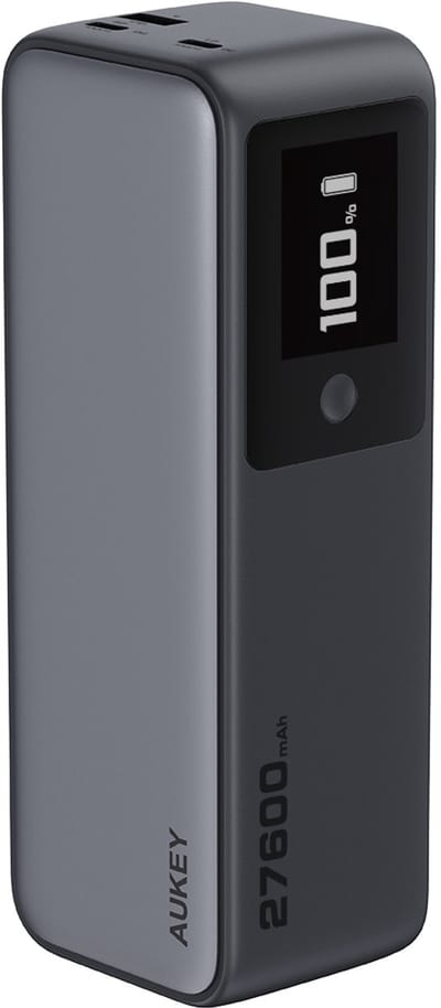 AUKEY PB-Y63 - Ultra snelle en krachtige powerbank van 27.600mAh - 140W - Laadt 2 PC's tegelijkertijd op - Storm Gray