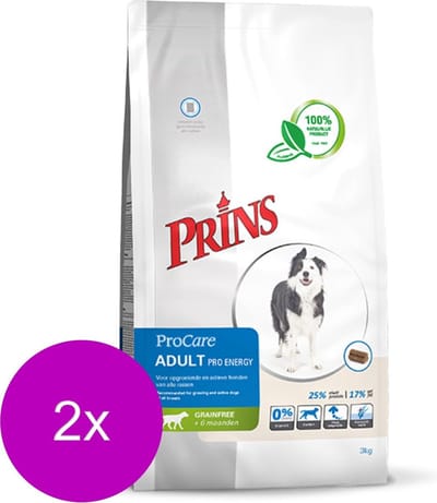 Prins Procare Adult Pro Energy - Hondenvoer - 2 x 12 kg Graanvrij