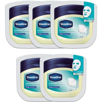 Vaseline Panthenol Verzachtend & Kalmerend Sheet Mask – 23 ml(5 Vel/10 Vel) Panthenol x 10Sheets