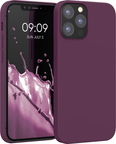 kwmobile telefoonhoesje geschikt voor Apple iPhone 12 / iPhone 12 Pro - Hoesje met siliconen coating - Smartphone case in bordeaux-violet