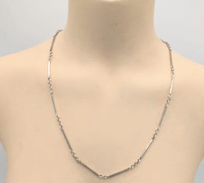 M-apART Mooie lange 925 zilveren ketting van schakels en staafjes