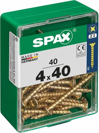 Spax Universele Schroef Yellox Verzonken Kop Pozi - 4x40mm - 40 Stuks