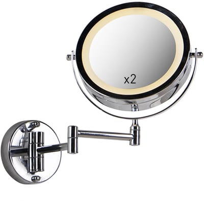 QAZQA vicino - Moderne Dimbare Scheer- en Make Up spiegel verlichting met Dimmer voor binnen voor badkamer - 2 lichts - L 370 mm - Chroom -