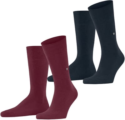 Burlington Everyday 2-Pack eenkleurig katoen multipack sokken heren rood - maat 40-46