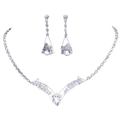 Ketting met oorbellen- Bruid- Lydia- Trouwen - Charme Bijoux