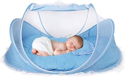 Baby Reisbedje - Baby Tent - Bescherming Baby - Automatisch Pop-up - 110 x 65 x 60 cm - Blauw