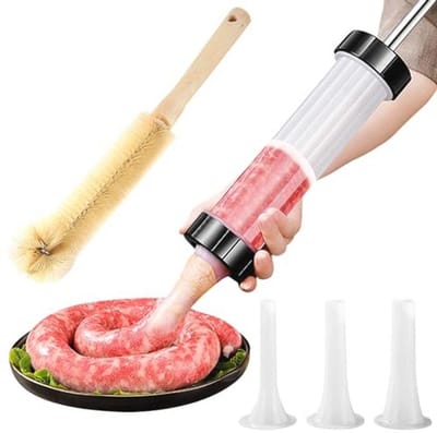 ZSMJAER Worst vulmachine, handmatige worst vulmachine met 3 vulbuizen,professionele vulbuizen voor zelfgemaakte worst