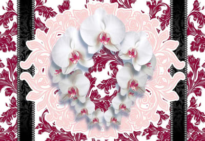 Fotobehang Flowers Floral Pattern | XL - 208cm x 146cm | 130g/m2 Vlies