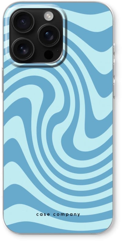 Case Company® - Hoesje geschikt voor iPhone 16 Pro Max hoesje - Swirl Blauw - Soft Cover Telefoonhoesje - Bescherming aan alle Kanten en Schermrand