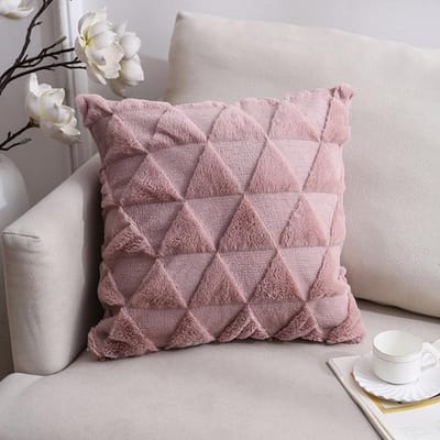 Nieuwe 45x45cm Pluche Sierkussenhoezen Effen Kleur Vierkant Bolster Wol Kussensloop Voor Bank Slaapkamer Auto Kussenhoes Decoratief 45x45cm gray