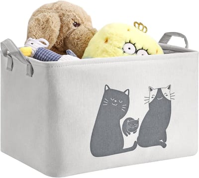 Opvouwbare wasmand voor kinderen - 38 x 255 x 23 cm - Ook te gebruiken als speelgoedmand of opbergmand kinderkamer - Grijs, van polyester