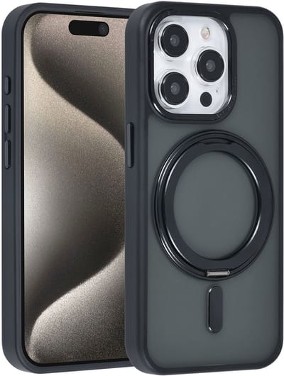 UNIQ Accessory Back Cover - Apple iPhone 15 Pro - Zwart - MagSafe-compatibel met kickstand