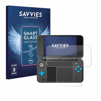 3 Stuks Savvies Screenprotector - geschikt voor New Nintendo 2DS XL - beschermfolie glas transparant