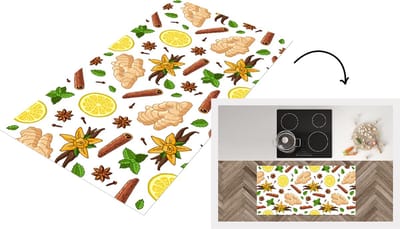 Keukenloper - Loper keuken - Gember - Kaneel - Citroen - Anijs - 120x60 cm - Keukenloper vinyl