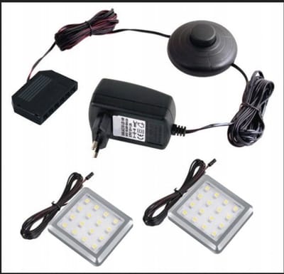 LED-verlichtingsset voor TV-Meubel Type A – Koud Wit – 1-punts Square LED – Netvoeding met Stekker – Meubelverlichting