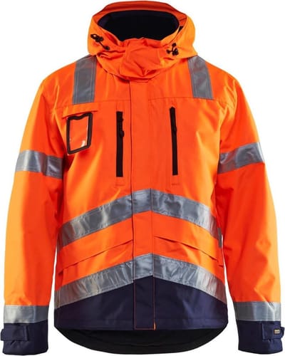 Blåkläder 4837-1977 Jack Ongevoerd High Vis Oranje/Marineblauw maat 4XL
