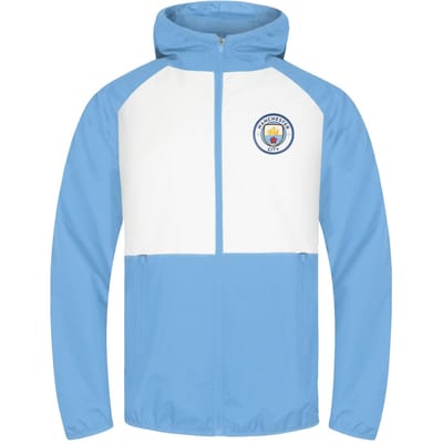 Manchester City FC Mens Crest Raglan Windbreaker S white
