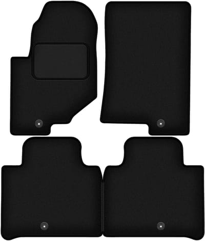 Wielganizator WLG-CARLUX - Auto Vloermatten - Voor SsangYong Rexton IV SUV (2017-) - Velours - Zwart