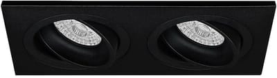 Premium Inbouwspot Anas Zwart Verdiepte dubbele spot Extra Warm Wit (2700K) Met Philips LED