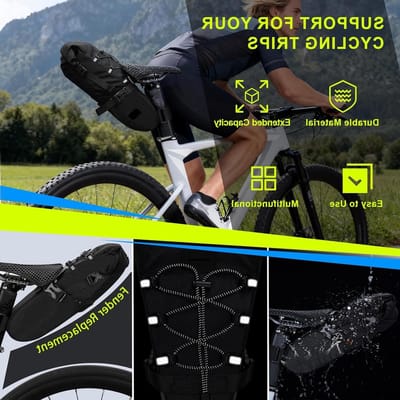 Fiets Zadeltas voor Racefiets en MTB - Ruime Opbergtas met Reflecterende Strip en Bevestigingsriemen - Ideaal voor Reisaccessoires en Fietsuitrusting