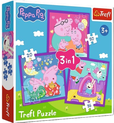 3-in-1 Gewoonten van Peppa Big puzzel 34893 - PUZZLE 3w1 Zwyczaje świnki Peppy 34893